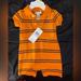 Ralph Lauren One Pieces | Baby Boy Polo Ralph Lauren Shorts Romper | Color: Orange | Size: 0-3mb