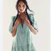 Free People Dresses | Free People Elora Mini Dress Ruffled Lace Pleating Tiered Hem Lined Aqua | Color: Green | Size: S