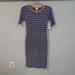 Lularoe Dresses | Lularoe Julia Striped Dress Size Xxs | Color: Blue/Yellow | Size: Xxs