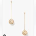 Kate Spade Jewelry | Kate Spade On The Dot Sphere Linear Earrings New $78 Clear Gold Dangle Orbs | Color: Gold | Size: Os