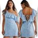 Free People Dresses | Free People Light Blue Girl Crush Lace Mini Dress Size Small | Color: Blue | Size: S