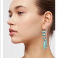 Free People Jewelry | Free People Turquoise Stone Threader Earrings | Color: Blue/Green | Size: Os