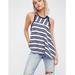 Free People Tops | Free People Linen Striped Tank Top | Color: Blue/Cream | Size: Xs