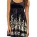 Free People Dresses | Free People Baby Doll Empire Waist Black Velvet Party Mini Boho Dress Sz S | Color: Black/Gold | Size: S