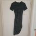 Athleta Dresses | Cinched Ruched Asymmetrical Body Con Striped Athleta Downtown Dress | Color: Black/Gray | Size: Xs