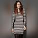 Free People Dresses | Free People Brown Cozy Cabin Chevron Long Sleeve Sweater Dress Size Xs | Color: Brown/Tan | Size: Xs