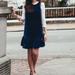 J. Crew Dresses | J Crew Velvet Ruffle Hem Dress Size 4 Blue Sleeveless | Color: Blue | Size: 4