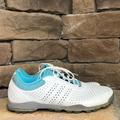 Adidas Shoes | Adidas Adipure Spikeless Golf Shoe / White & Teal / Sz 8.5 | Color: White | Size: 8.5