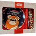 Disney Dining | Disney Parks Star Wars Ewok Blue Milk & Cookies For Santa Plate & Glass Set New | Color: Blue/Red | Size: Os