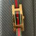 Gucci Accessories | Gucci] Gold Green Red Leather Strap Watch | Color: Gold/Red | Size: Os