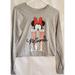 Disney Tops | Disney Minnie Mouse Crop Top Long Sleeve Shirt Sz Medium Junior's Gray | Color: Black/Gray | Size: M