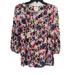 Anthropologie Tops | Anthropologie Maeve Pansy Field Floral Peasant Blouse Top Size 4 Half Button Top | Color: Blue/Red | Size: 4