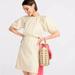 J. Crew Dresses | J.Crew Puff-Sleeve Side-Cutout Mini Dress Women’s 14 Beige Lightweight | Color: Cream | Size: 14