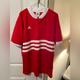 Adidas Shirts | Adidas Red Striped Large Adult L Athletic Jersey Shirt 90s Y2k Fast Shipping Euc | Color: Red | Size: L