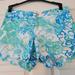 Lilly Pulitzer Shorts | Lilly Pulitzer Women’s The Buttercup Shorts Size 2 Blue White Yellow Scallop Hem | Color: Blue | Size: 2