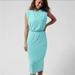 Athleta Dresses | Athleta Santorini Cinch Midi Jersey Dress Gulf Green Sz M Sleeveless Turquoise | Color: Green | Size: M