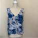 Pink Victoria's Secret Tops | Euc L Pink Royals Blue Tie Dye Vneck Crop Top | Color: Blue/White | Size: L