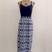 J. Crew Dresses | J. Crew || Blue Geometric Print Sleeveless Dress. Sz. 2 | Color: Blue/White | Size: 2