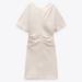 Zara Dresses | Linen Blend Dress | Color: Cream | Size: M