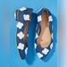 Anthropologie Shoes | Anthropologie Denim Floral Appliqu Ballet Flats | Color: Blue/White | Size: 6