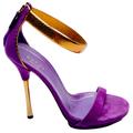 Gucci Shoes | Gucci Leather Purple Heels 38 Eu | Color: Gold/Purple | Size: 7.5