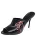 Gucci Shoes | Gucci Black Patent Leather Lace Up Detail Peep Toe Mules Size 39 | Color: Black | Size: 39