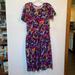 Lularoe Dresses | Lularoe Amelia Floral Bird Print Dress | Color: Purple/Red | Size: Xl