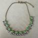 J. Crew Jewelry | J. Crew Signed Gold Tone Clear Purple Mint Green Gemstones Statement Necklace | Color: Gold/Green | Size: Os