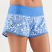 Lululemon Athletica Shorts | Lululemon Run: Ultra Short I Beachy Floral White Porcelaine | Color: Blue/White | Size: 6