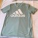 Adidas Tops | Mint Green Adidas Tshirt White Letters Size Med Aero Ready Prime Green | Color: Green/White | Size: M