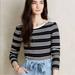 Anthropologie Tops | Anthropologie Everleigh Striped Knit Sweater Top Nwt Size Xs | Color: Black/White | Size: Xs