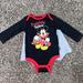 Disney One Pieces | Disney Baby 6-9m Mickey Mouse Onesie With Attached Cape | Color: Black/Red | Size: 6-9mb