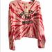 Pink Victoria's Secret Tops | - Rare- Nwt Vs Tie Dye Houston Crop Sweatshirt Large | Color: Red/White | Size: L