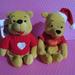 Disney Other | Christmas Disney Winnie The Pooh Bear Mini Bean Bags (2) | Color: Red/Tan | Size: Os