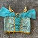 Disney Costumes | Disney Jasmine Top Only. Size 5/6 | Color: Blue/Gold | Size: 5/6