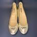 J. Crew Shoes | J. Crew Leather Gold Ballet Flats Made In Italy 6 1/2 | Color: Gold | Size: 6.5