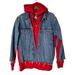 Levi's Jackets & Coats | Levi's Premium Ex-Boyfriend Hybrid Hooded Trucker Jacket Size M | Color: Blue/Red | Size: M