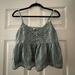 American Eagle Outfitters Tops | American Eagle Top With Pearl Like Beads Size Medium | Color: Blue/Green | Size: M