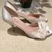 Kate Spade Shoes | Kate Spade White Satin Shoes With Gold Glitter Size 9.5 B | Color: Cream | Size: 9.5