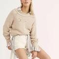 Free People Shorts | Levi's 501 Denim Shorts Distressed Ivory Cuttoffs | Color: White | Size: 31