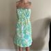 Lilly Pulitzer Dresses | Euc Lilly Pulitzer Blue Green White Tube (Strapless) Dress Size 6 | Color: Blue/Green | Size: 6