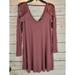 American Eagle Outfitters Dresses | American Eagle Top Tunic Dress Boho Lace Medium Mauve V-Neck Long Sleeve | Color: Pink | Size: M