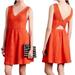 Anthropologie Dresses | Anthropologie Maeve Orange Textured Double V Cutout Knit Fit & Flare Dress - 6 | Color: Orange | Size: 6