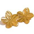 Anthropologie Jewelry | Gold Petal Post Earrings | Color: Gold | Size: Os