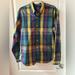 J. Crew Shirts | J Crew Secret Wash Shirt Mens Large Slim Fit Plaid Button Down Stretch | Color: Blue/Yellow | Size: L