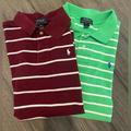 Polo By Ralph Lauren Shirts & Tops | Boys Yxl Ralph Lauren Polo. 1 Green/White Stripe And 1 Maroon/White Stripe | Color: Green/White | Size: Xlb