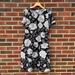 Lularoe Dresses | Lularoe Black And Grey Rose Patterned Short Sleeve Tee Shirt Dress | Color: Black/Gray | Size: L