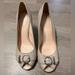 Coach Shoes | Coach Tatiana Peep Toe Pumps Heeled Shoes Size 8 | Color: Tan | Size: 8