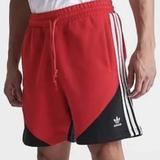 Adidas Shorts | Adidas Men Xl Originals Super Star 3 Stripes Fleece Short Red Black/White Hc2092 | Color: Black/Red | Size: Various