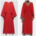 Zara Dresses | Cape Sleeve Knit Dress | Color: Red | Size: L